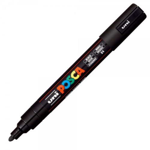 Marker UNI Posca PC-5M, varf rotund, 1.8-2.5mm negru