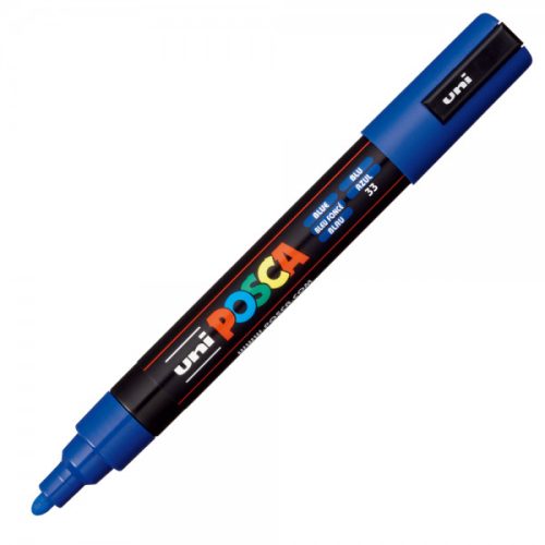 Marker UNI Posca PC-5M, varf rotund, 1.8-2.5mm albastru