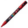 Marker UNI Posca rosu PC-3M, varf rotund, 0.9-1.3mm