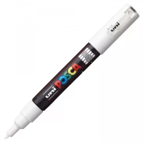 Marker UNI Posca PC-1M, varf rotund, 0.7mm alb