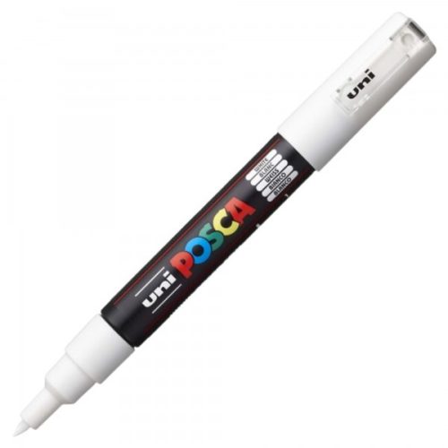 Marker UNI Posca PC-1M, varf rotund, 0.7mm alb