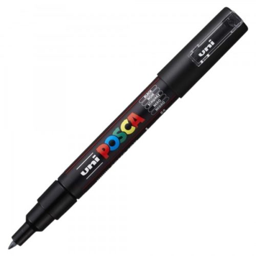 Marker UNI Posca PC-1M, varf rotund, 0.7mm negru