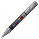 Marker UNI Posca PC-1M, varf rotund, 0.7mm argintiu