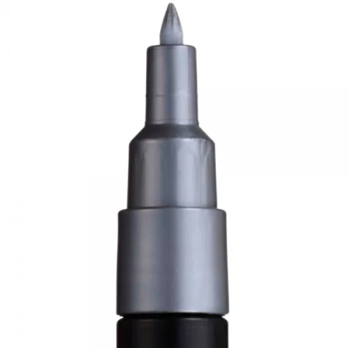 Marker UNI Posca PC-1M, varf rotund, 0.7mm argintiu