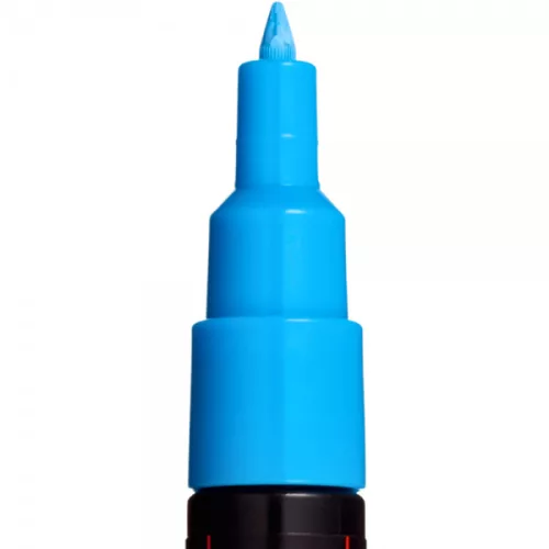 Marker UNI Posca PC-1M, varf rotund, 0.7mm albastru deschis