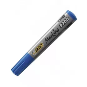   Marker permanent Bic Marking 2300, varf tesit, 3.7-5.5mm, albastru