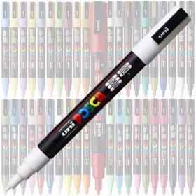 Marker UNI Posca alb  PC-3M, varf rotund, 0.9-1.3mm