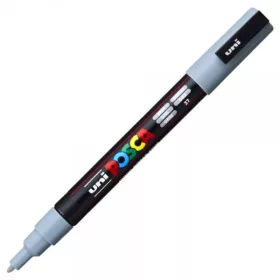 Marker UNI Posca gri PC-3M, varf rotund, 0.9-1.3mm