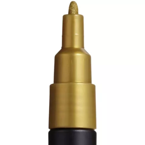 Marker UNI Posca auriu PC-3M, varf rotund, 0.9-1.3mm
