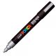Marker UNI Posca PC-5M, varf rotund, 1.8-2.5mm argintiu
