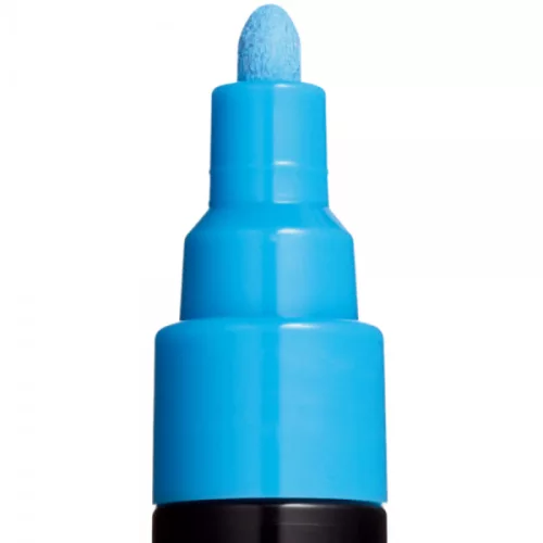 Marker UNI Posca PC-5M, varf rotund, 1.8-2.5mm albastru deschis