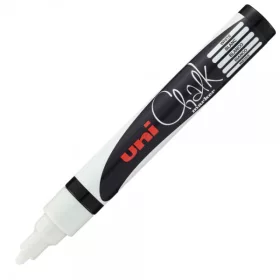 Marker cu creta UNI Chalk PWE-5M, varf rotund, 1.8-2.5mm,alb