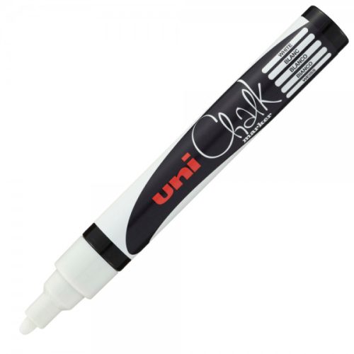 Marker cu creta UNI Chalk PWE-5M, varf rotund, 1.8-2.5mm,alb