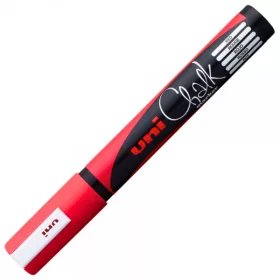   Marker cu creta UNI Chalk PWE-5M, varf rotund, 1.8-2.5mm, rosu