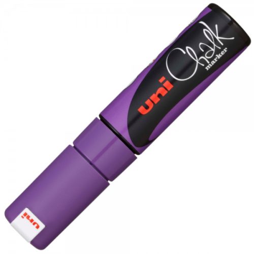 Marker cu creta UNI Chalk PWE-8K, varf tesit, 8.0mm, violet