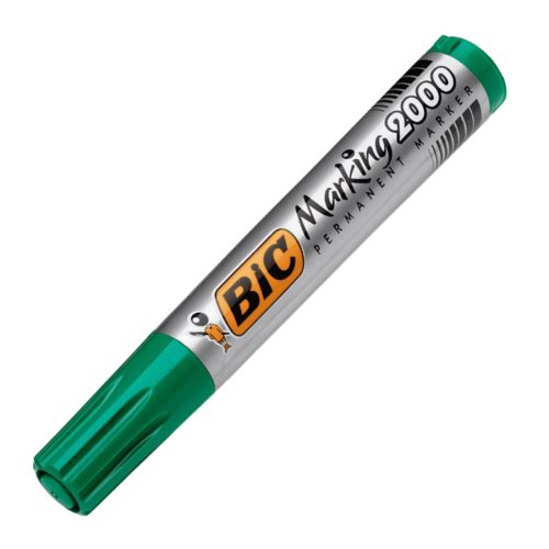 Marker permanent Bic Marking 2000, varf rotund, 1.7 mm, corp gros, verde