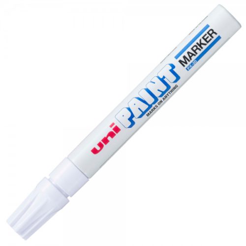 Marker cu vopsea UNI PX-20, varf rotund, 2.2-2.8mm, alb