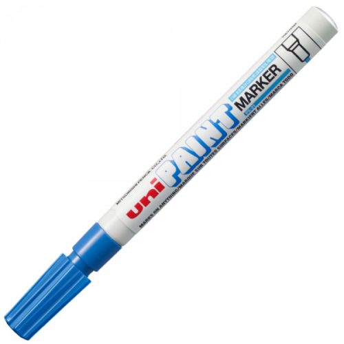 Marker cu vopsea UNI PX-21, varf rotund, 0.8-1.2mm, albastru deachis