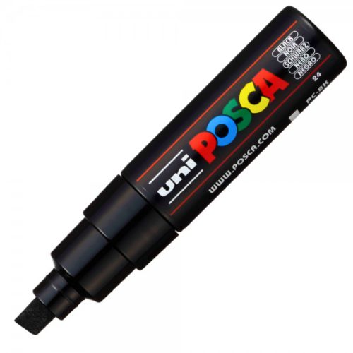 Marker UNI Posca PC-8K, varf tesit, 8.0mm, negru
