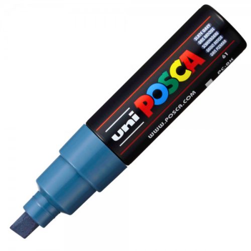 Marker UNI Posca PC-8K, varf tesit, 8.0mm, gri albastrui