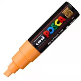   Marker UNI Posca PC-8K, varf tesit, 8.0mm, portocaliu deschis