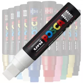 Marker UNI Posca PC-17K, varf tesit, 15.0mm alb