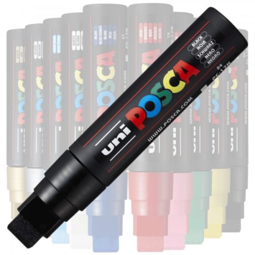 Marker UNI Posca PC-17K, varf tesit, 15.0mm negru