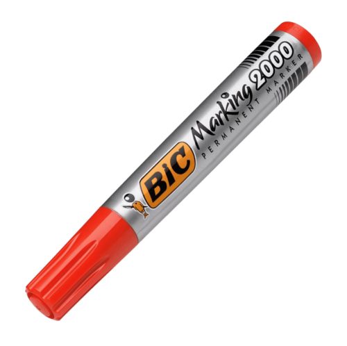 Marker permanent Bic Marking 2000, varf rotund, 1.7 mm, corp gros, rosu