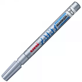 Marker cu vopsea UNI PX-21, varf rotund, 0.8-1.2mm, argintiu