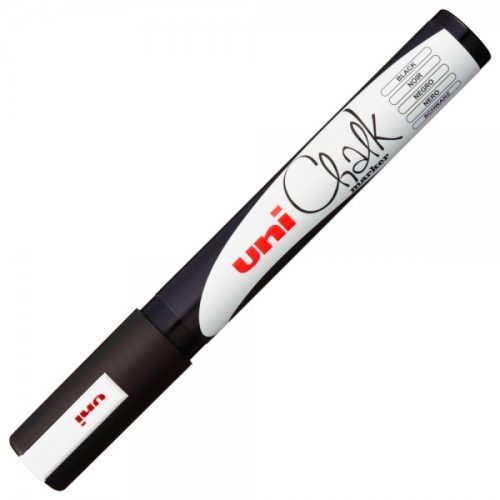 Marker cu creta UNI Chalk PWE-5M, varf rotund, 1.8-2.5mm, negru
