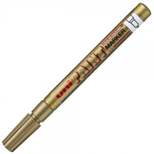 Marker cu vopsea UNI PX-21, varf rotund, 0.8-1.2mm, auriu