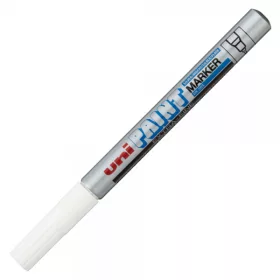   Marker cu vopsea UNI PX-203, varf fin metalic, 0.8mm, argintiu