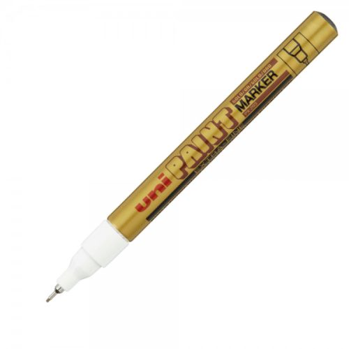 Marker cu vopsea UNI PX-203, varf fin metalic, 0.8mm, auriu