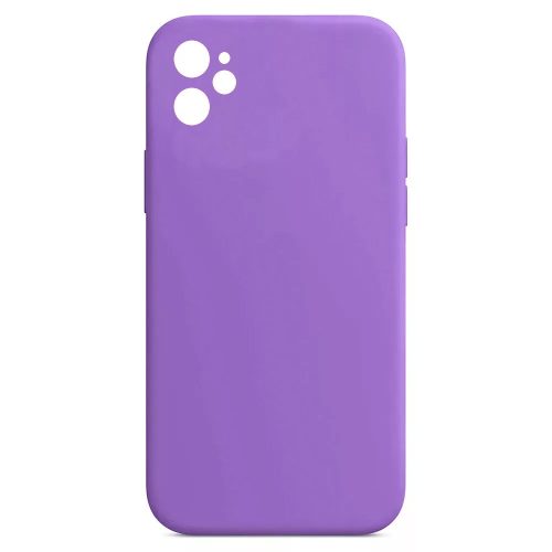 Husa Apple iPhone 11 Luxury Silicone, catifea in interior, protectie camere, mov