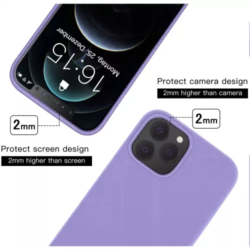 Husa Apple iPhone 11 Luxury Silicone, catifea in interior, protectie camere, mov