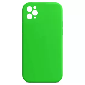   Husa Apple iPhone 11 Pro, Luxury Silicone, catifea in interior, protectie camere, verde neon