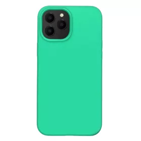   Husa Apple iPhone 12 Mini Luxury Silicone, catifea in interior, turcoaz