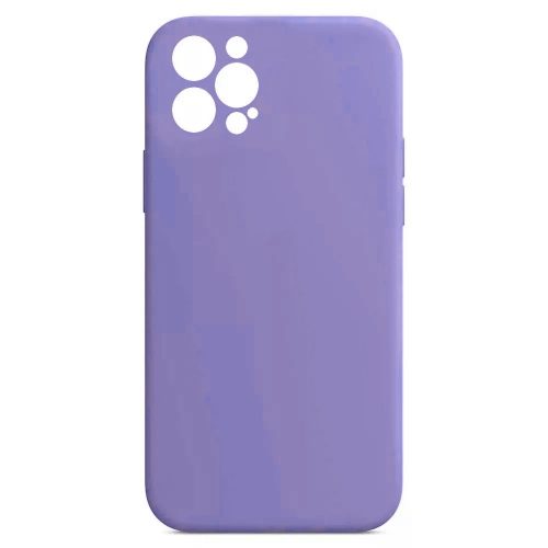 Husa Apple iPhone 12 Pro Max, Luxury Silicone, protectie camera, catifea in interior, violet