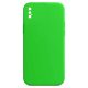 Husa Apple iPhone 7/8 Luxury Silicone, catifea in interior, protectie camere, verde neon
