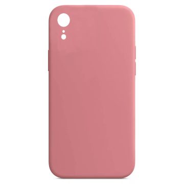   Husa Apple iPhone XR Luxury Silicone, catifea in interior, protectie camere, roz pal