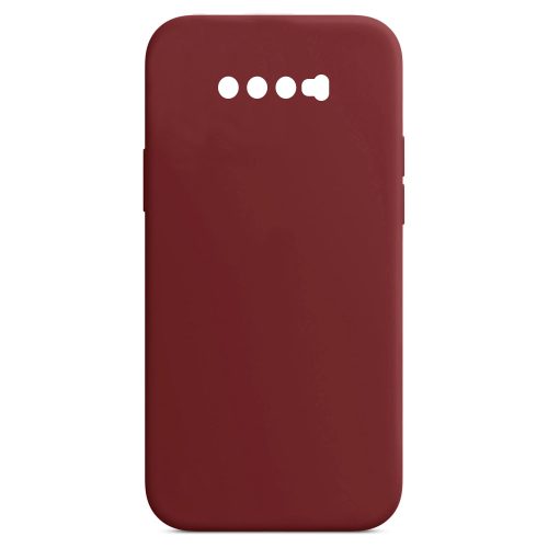 Husa Samsung Galaxy S10 Plus Luxury Silicone, catifea in interior, rosu burgund