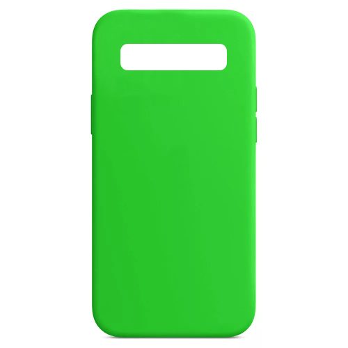 Husa Samsung Galaxy S10, Luxury Silicone, catifea in interior, verde neon