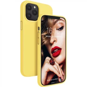   Husa Samsung Galaxy S20 Plus Luxury Silicone, catifea in interior, galben