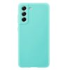 Husa Samsung Galaxy S21 FE Luxury Silicone, catifea in interior, protectie camere, turcoaz