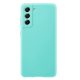 Husa Samsung Galaxy S21 FE Luxury Silicone, catifea in interior, protectie camere, turcoaz