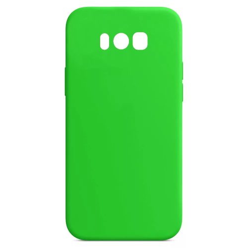 Husa Samsung Galaxy S8 Luxury Silicone, catifea in interior, protectie camere, verde neon