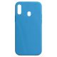 Husa Samsung Galaxy A20e Luxury Silicone, catifea in interior, albastru