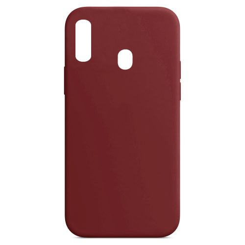 Husa Samsung Galaxy A20e Luxury Silicone, catifea in interior, rosu burgund