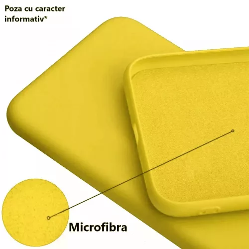 Husa Samsung Galaxy A50 / A30s Luxury Silicone, catifea in interior, protectie camere, galben