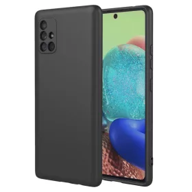   Husa Samsung Galaxy A51 Luxury Silicone, catifea in interior, protectie camere, negru